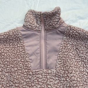 Express Dusty Pink warm Fleece Pullover size XS trendy outerwear 1/4 zip